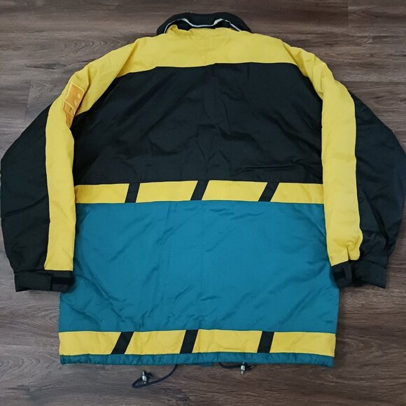 Vintage Boat Works Navigation Coat Men's Size XL Teal Yellow Black - Picture 7 of 8